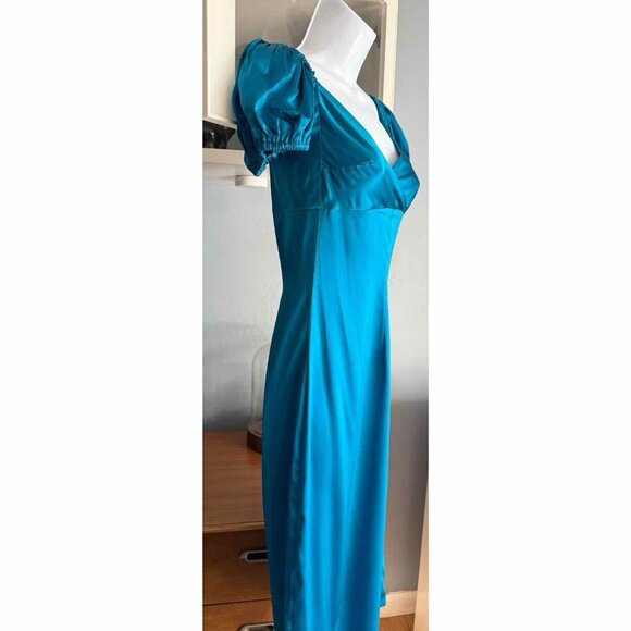 Alexis Cadiz Silk Satin Dress in Capri Blue Size XS - Picture 5 of 11